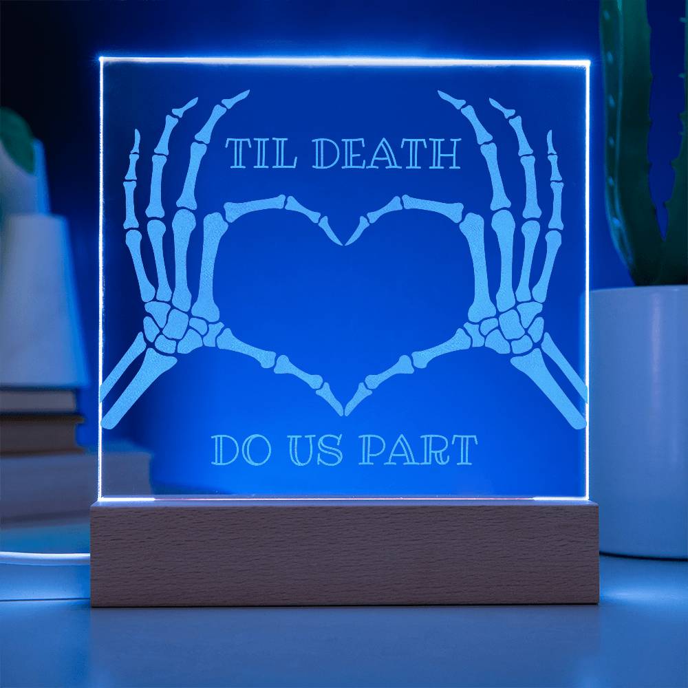 Til Death Skeleton Heart Hands LED Night Light