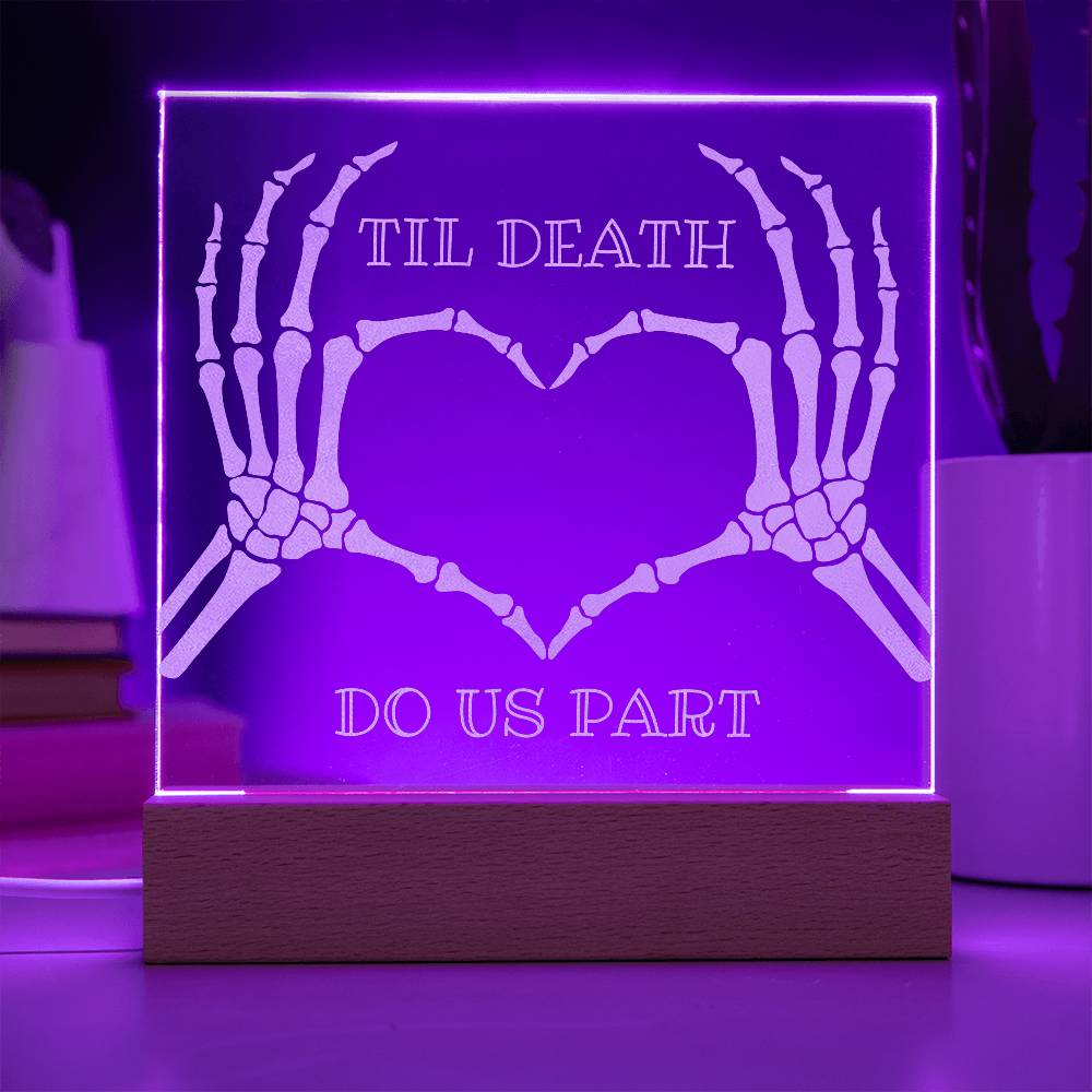 Til Death Skeleton Heart Hands LED Night Light