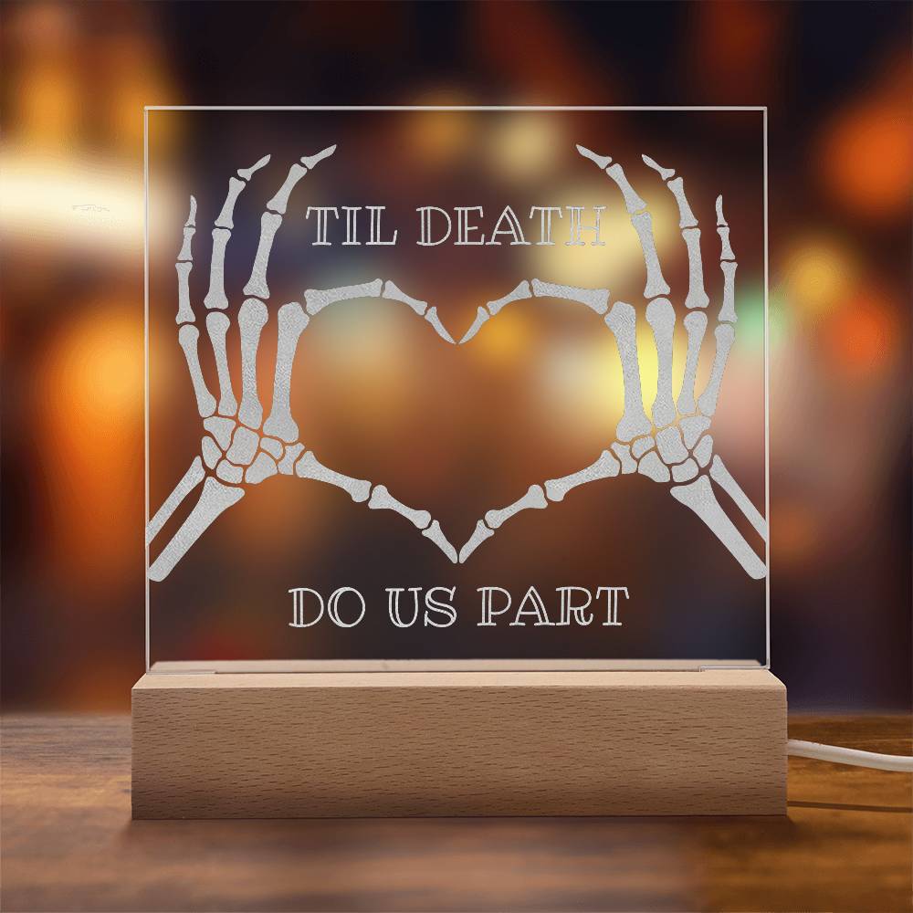 Til Death Skeleton Heart Hands LED Night Light