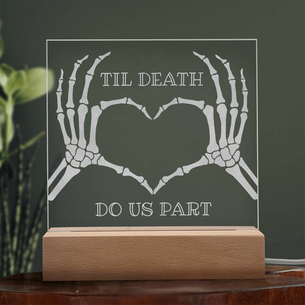 Til Death Skeleton Heart Hands LED Night Light