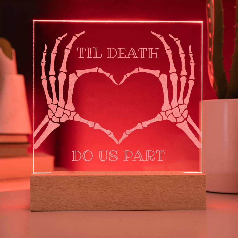 Til Death Skeleton Heart Hands LED Night Light