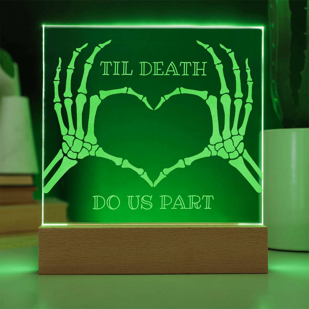 Til Death Skeleton Heart Hands LED Night Light