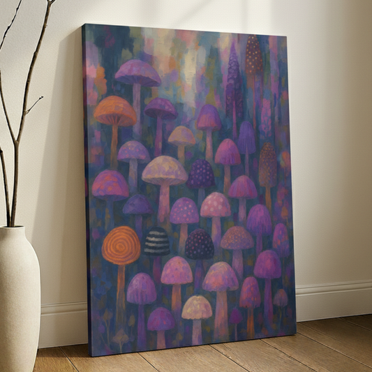 Enchanted Mushroom Forest Canvas Print Wall Art
