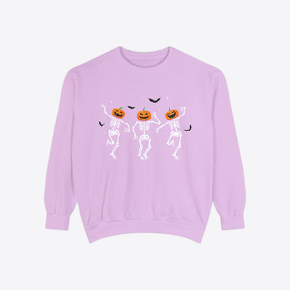 Dancing Pumpkin Head Skeleton Sweatshirt