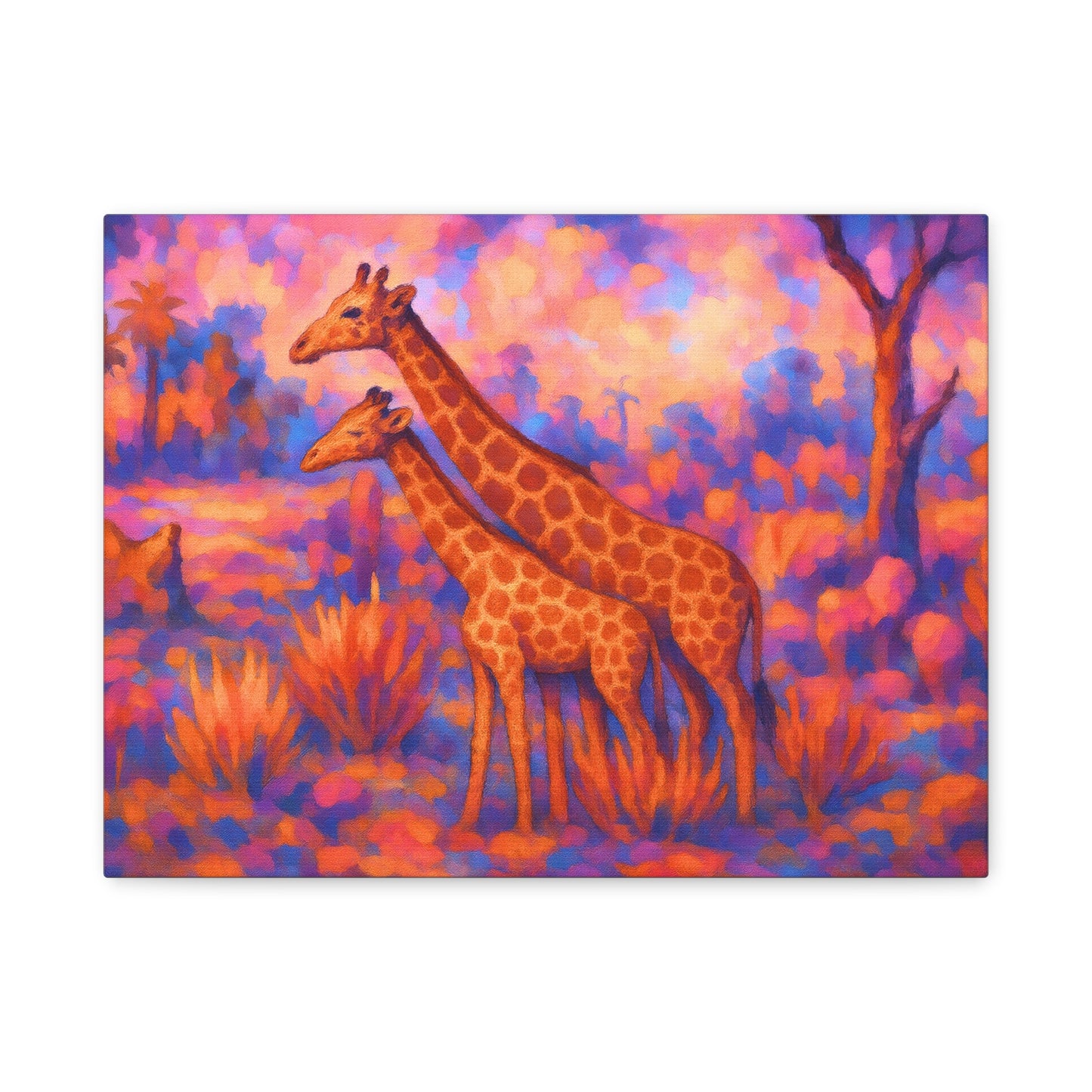 Safari Sunset Giraffe Canvas Print - Vibrant Wildlife Wall Art