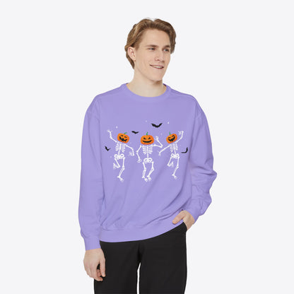 Dancing Pumpkin Head Skeleton Sweatshirt