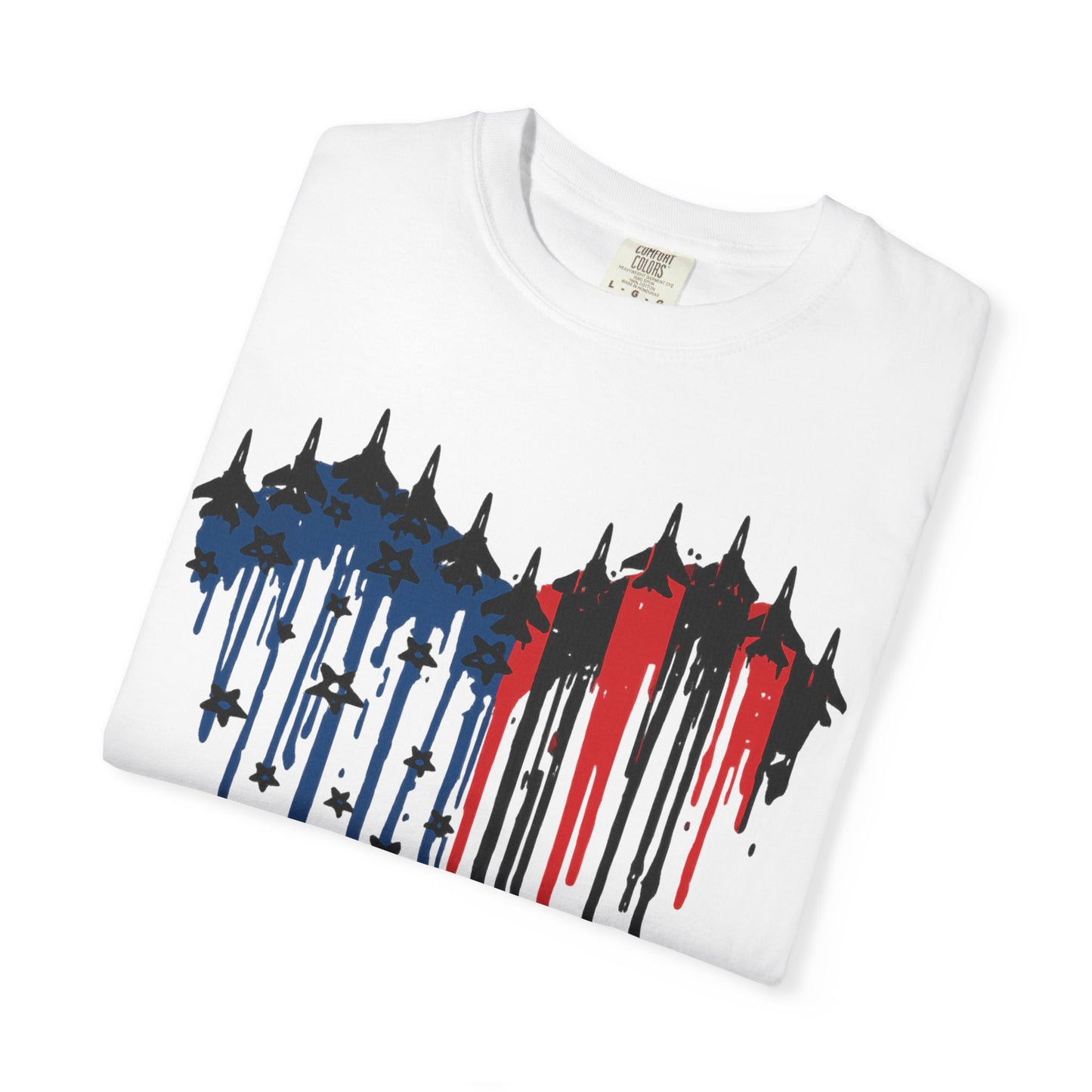 Fighter Jet Flag Heart Tee