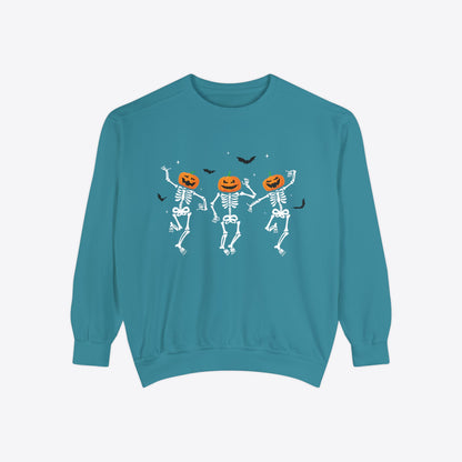 Dancing Pumpkin Head Skeleton Sweatshirt