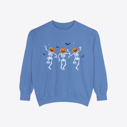 Dancing Pumpkin Head Skeleton Sweatshirt