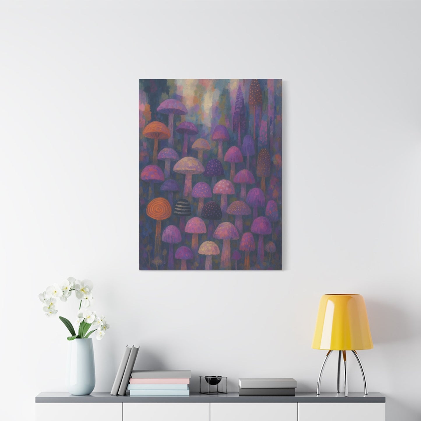 Enchanted Mushroom Forest Canvas Print Wall Art