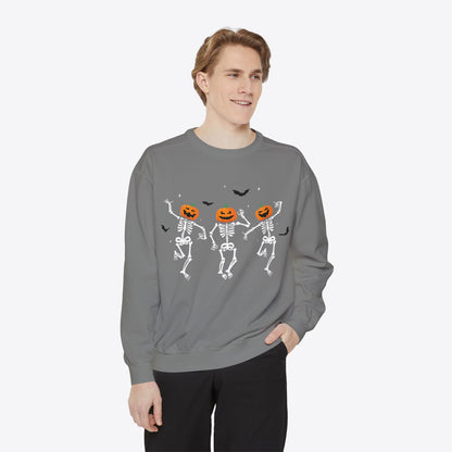 Dancing Pumpkin Head Skeleton Sweatshirt