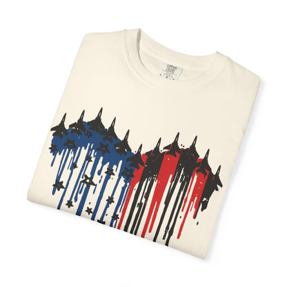 Fighter Jet Flag Heart Tee