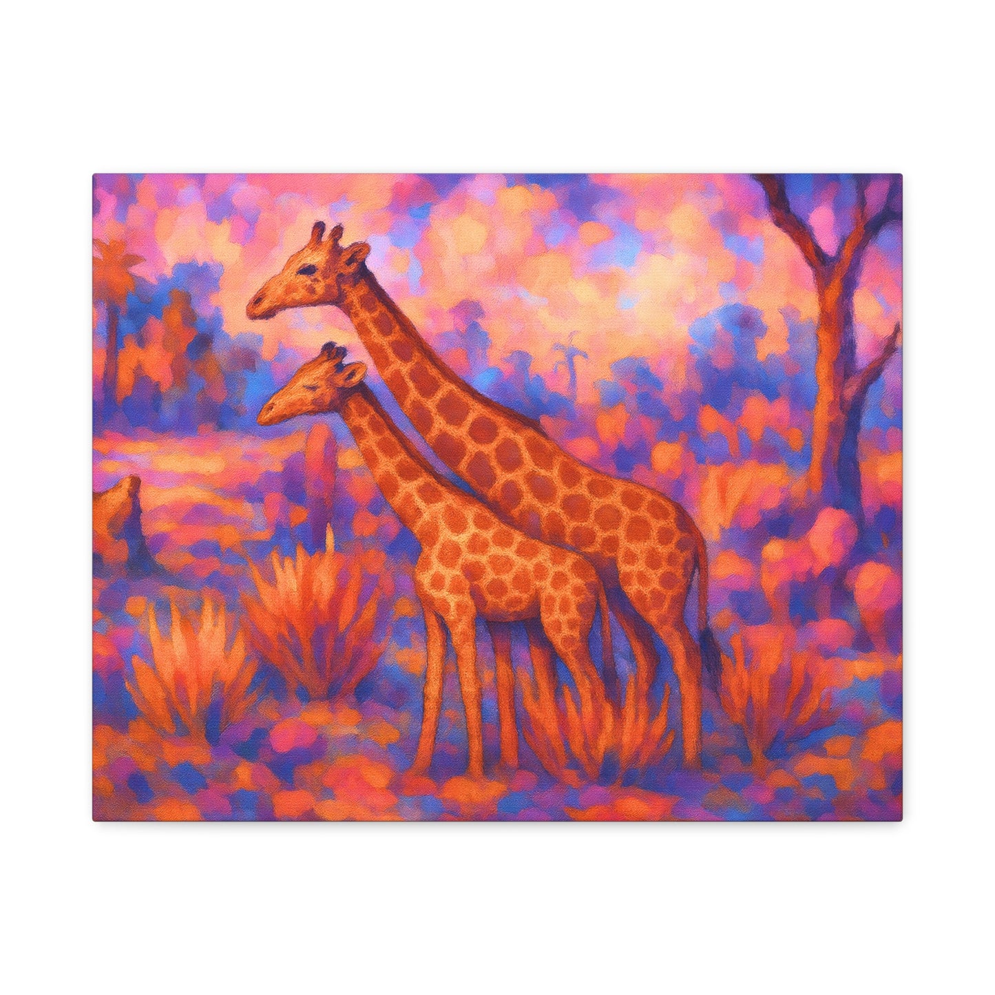 Safari Sunset Giraffe Canvas Print - Vibrant Wildlife Wall Art