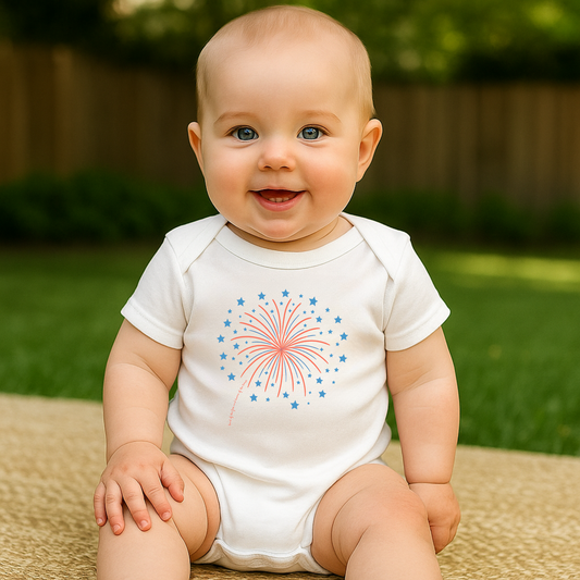 Starburst Fireworks Baby Onesie