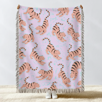 Tiger Animal Woven Throw Blanket