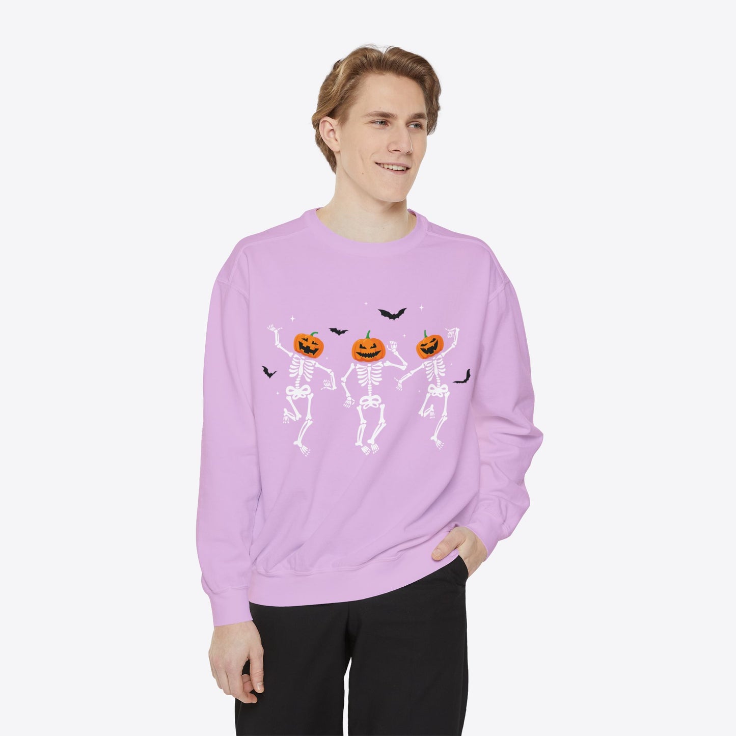 Dancing Pumpkin Head Skeleton Sweatshirt