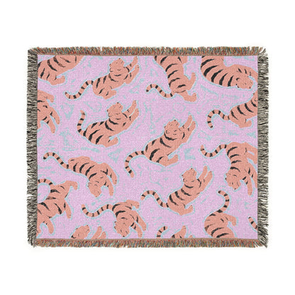 Tiger Animal Woven Throw Blanket