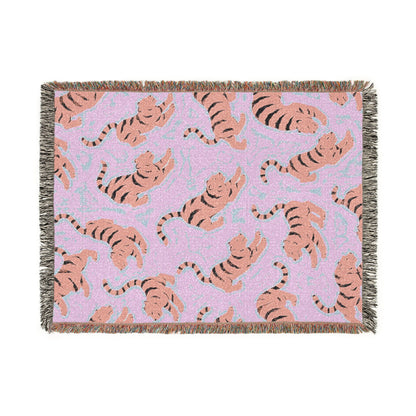 Tiger Animal Woven Throw Blanket