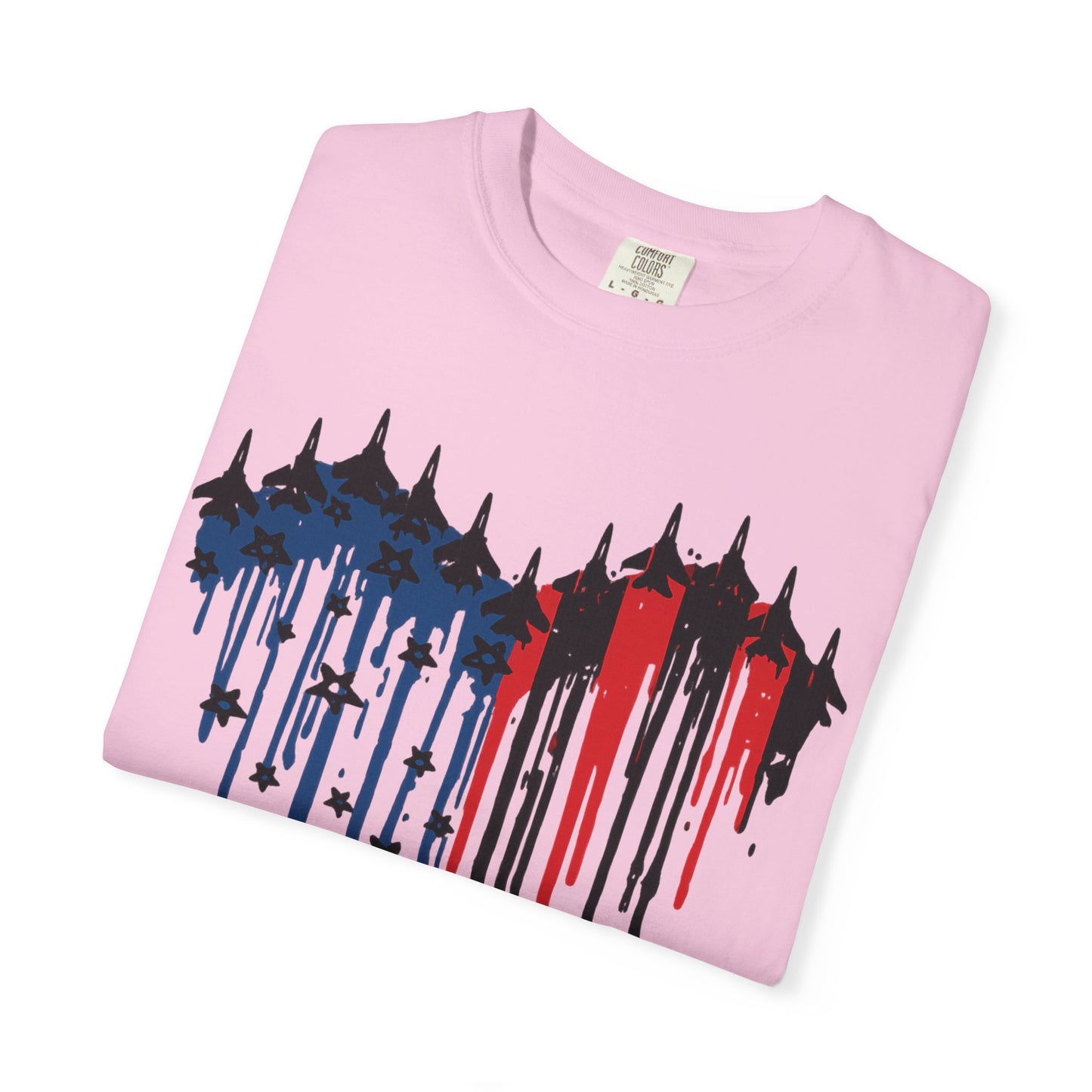 Fighter Jet Flag Heart Tee