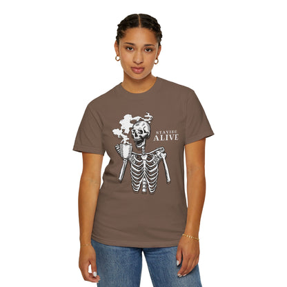 Staying Alive Happy Skeleton T-Shirt