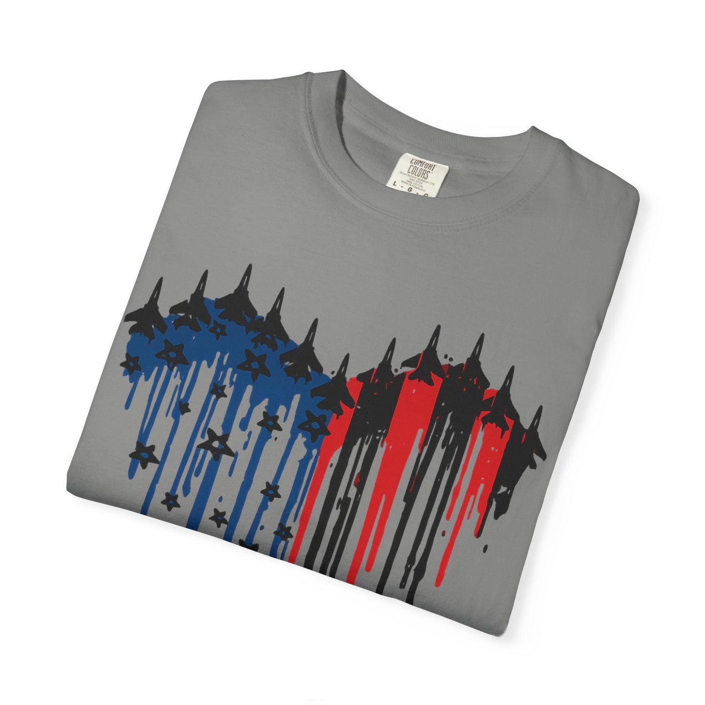 Fighter Jet Flag Heart Tee