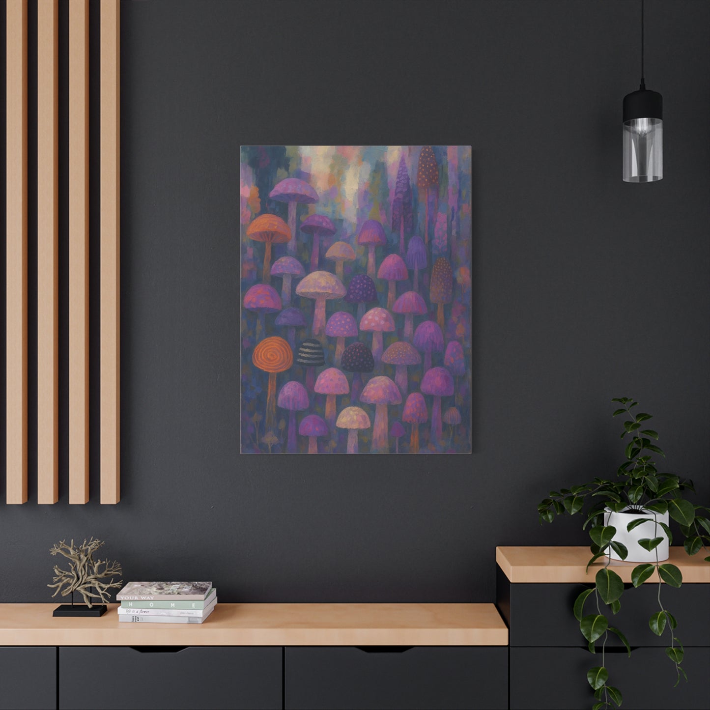 Enchanted Mushroom Forest Canvas Print Wall Art
