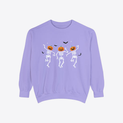 Dancing Pumpkin Head Skeleton Sweatshirt