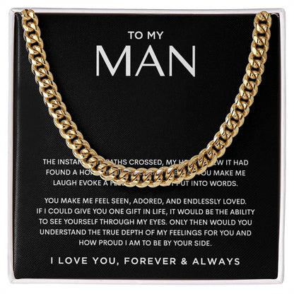I Love My Man Cuban Chain Necklace