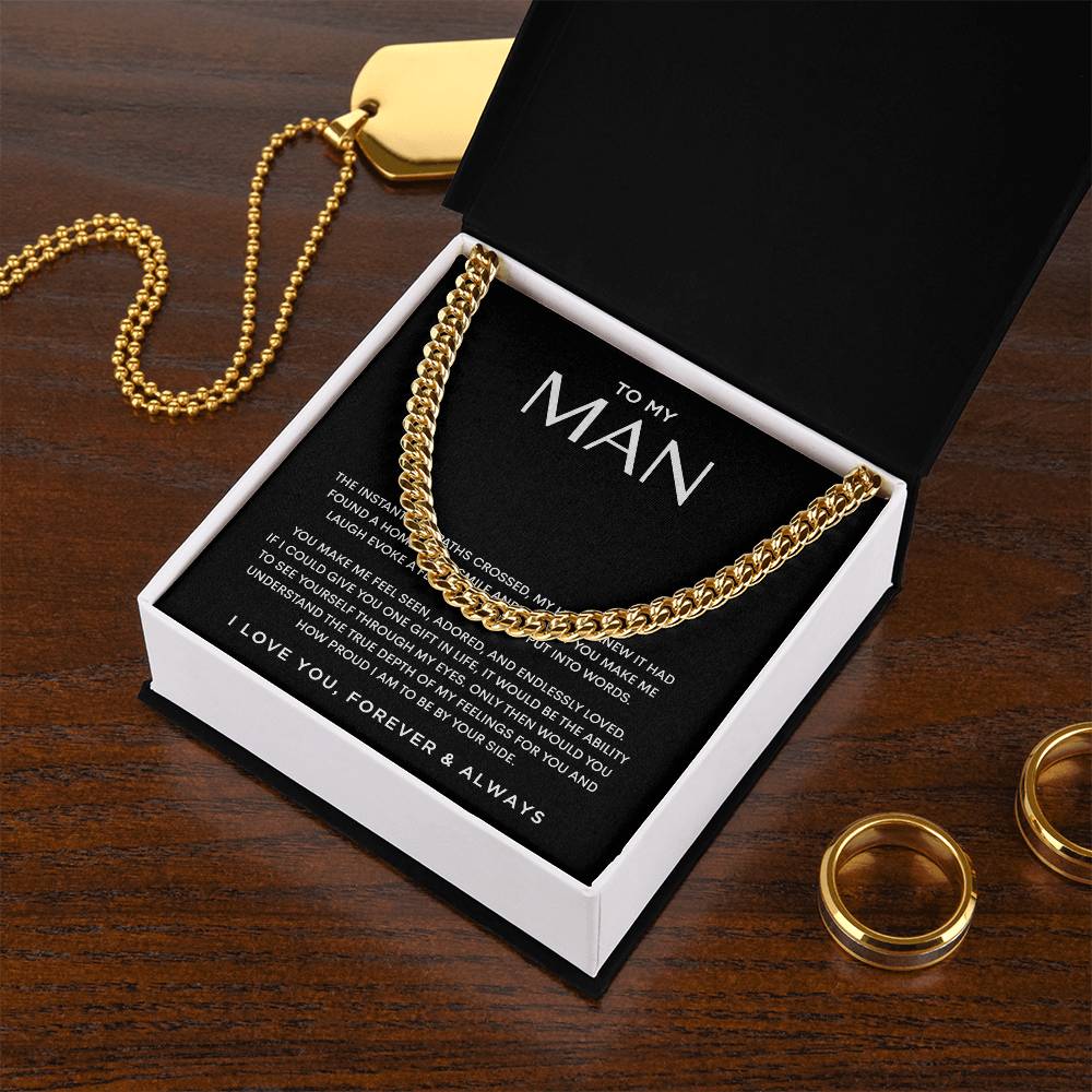 I Love My Man Cuban Chain Necklace