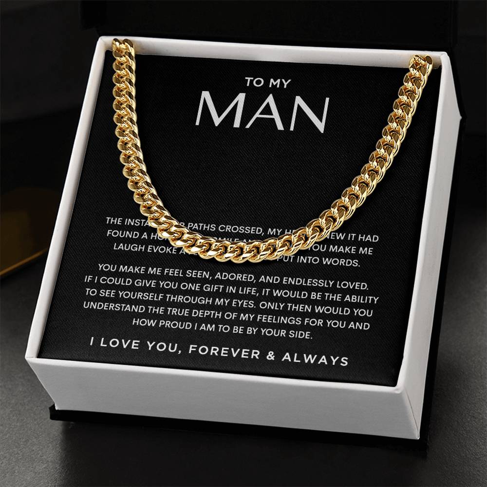 I Love My Man Cuban Chain Necklace