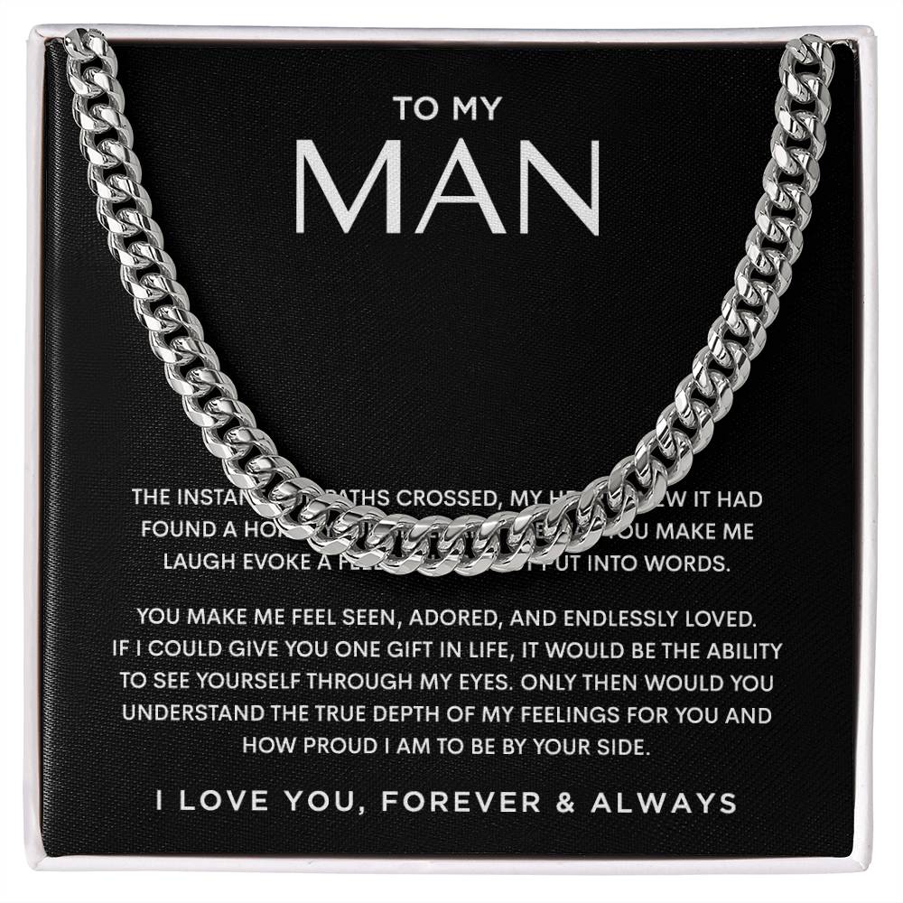 I Love My Man Cuban Chain Necklace
