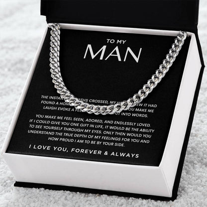 I Love My Man Cuban Chain Necklace