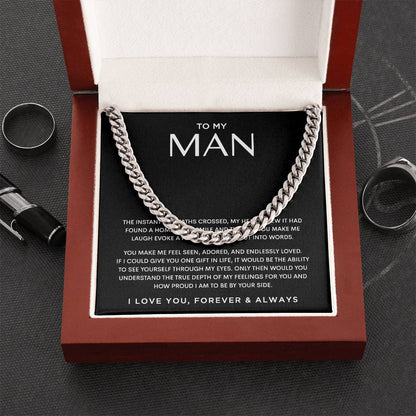 I Love My Man Cuban Chain Necklace