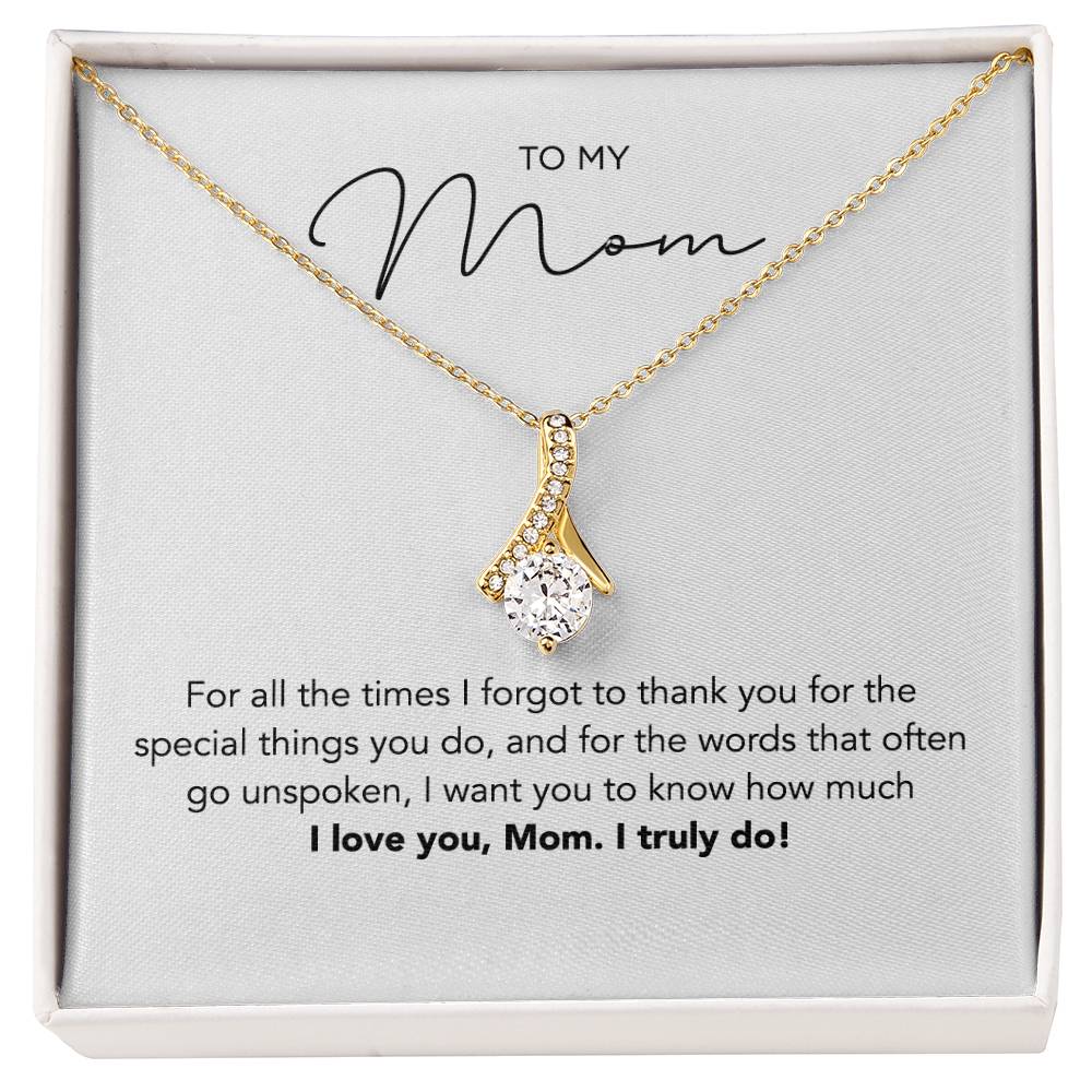 I Love You Mom Pendant Necklace