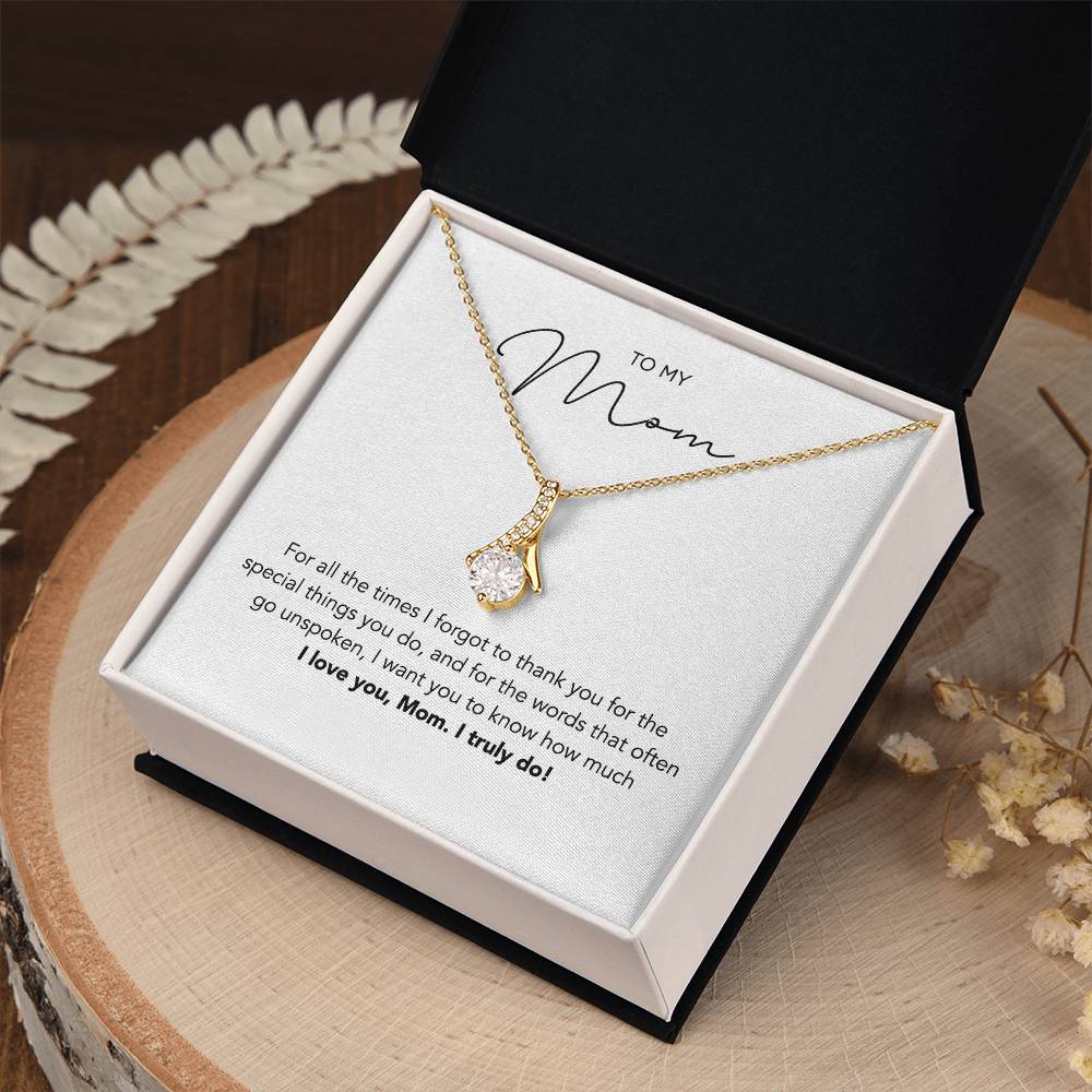 I Love You Mom Pendant Necklace