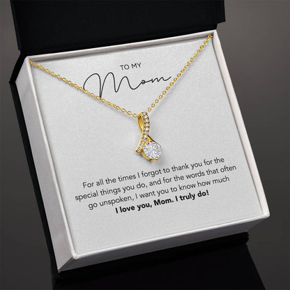 I Love You Mom Pendant Necklace