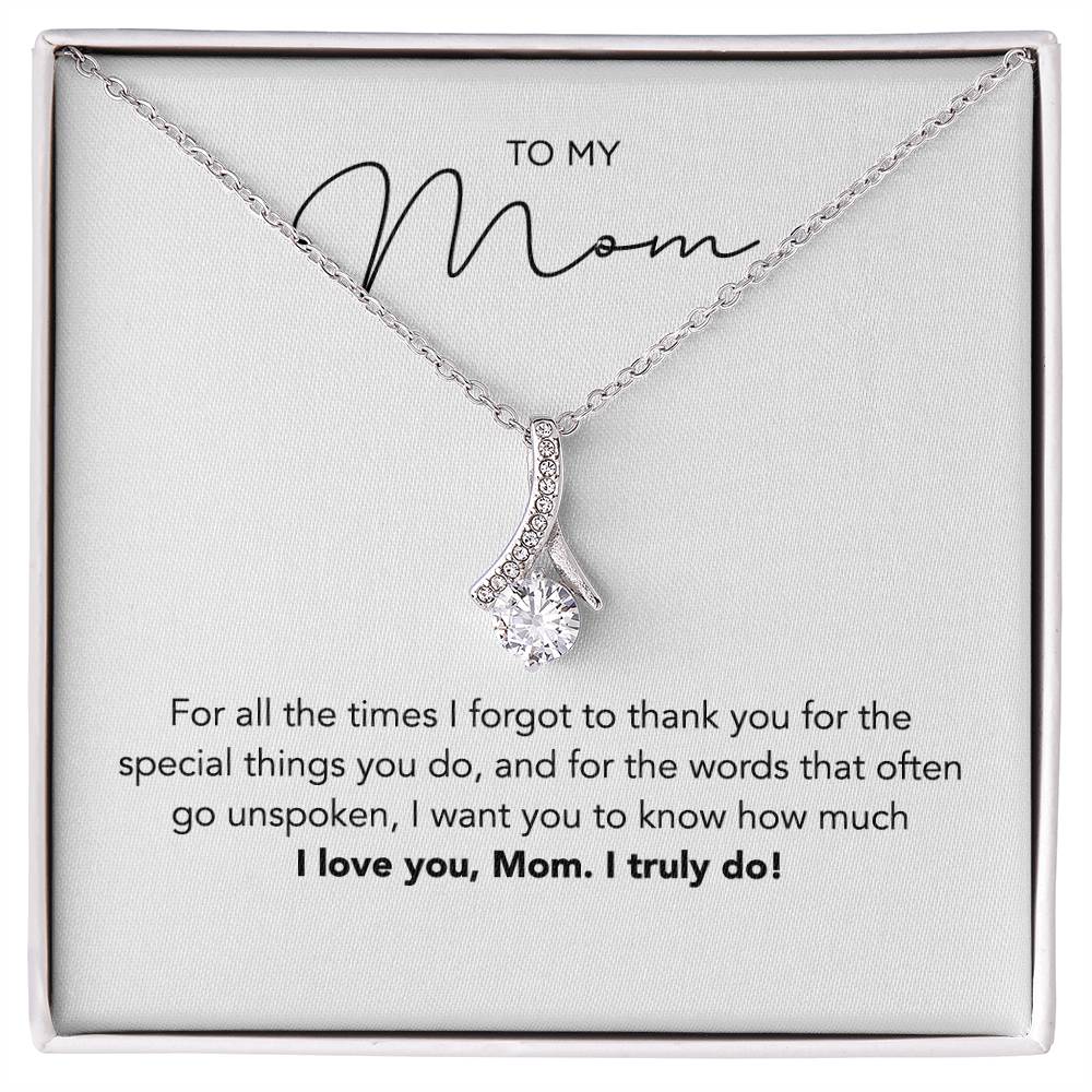 I Love You Mom Pendant Necklace