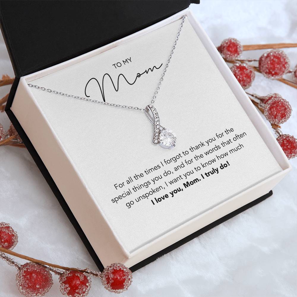 I Love You Mom Pendant Necklace