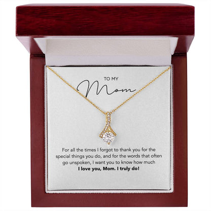 I Love You Mom Pendant Necklace