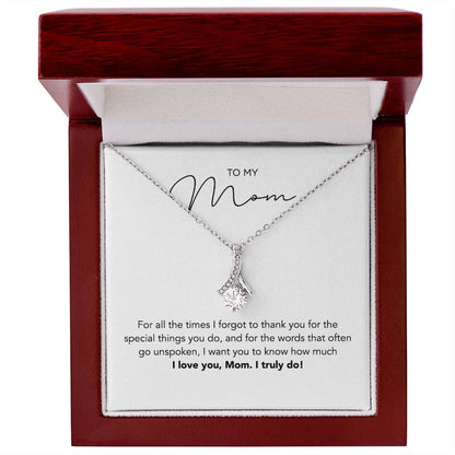 I Love You Mom Pendant Necklace