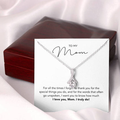 I Love You Mom Pendant Necklace