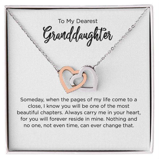 Dearest Granddaughter Hearts Keepsake Necklace