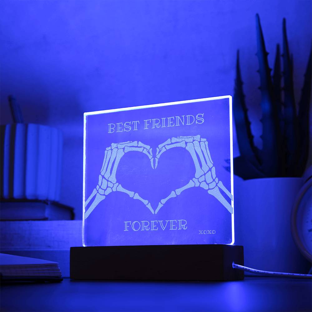 BFF Skeleton Heart Hands LED Night Light