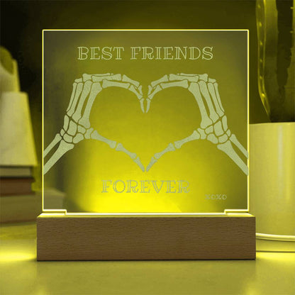 BFF Skeleton Heart Hands LED Night Light