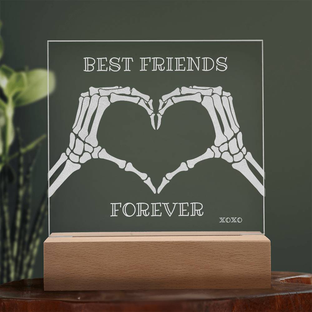 BFF Skeleton Heart Hands LED Night Light