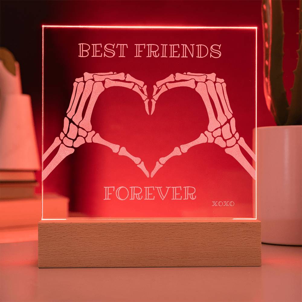 BFF Skeleton Heart Hands LED Night Light