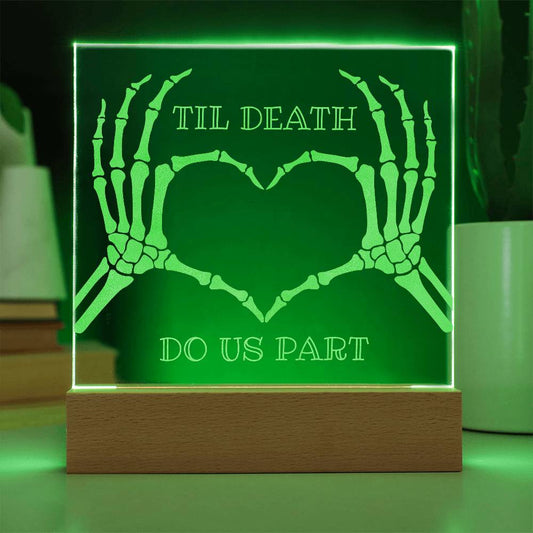 Til Death Skeleton Heart Hands LED Night Light