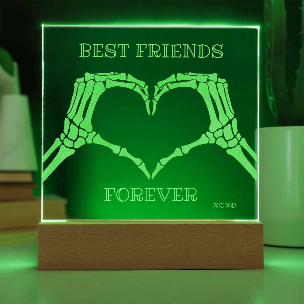 BFF Skeleton Heart Hands LED Night Light