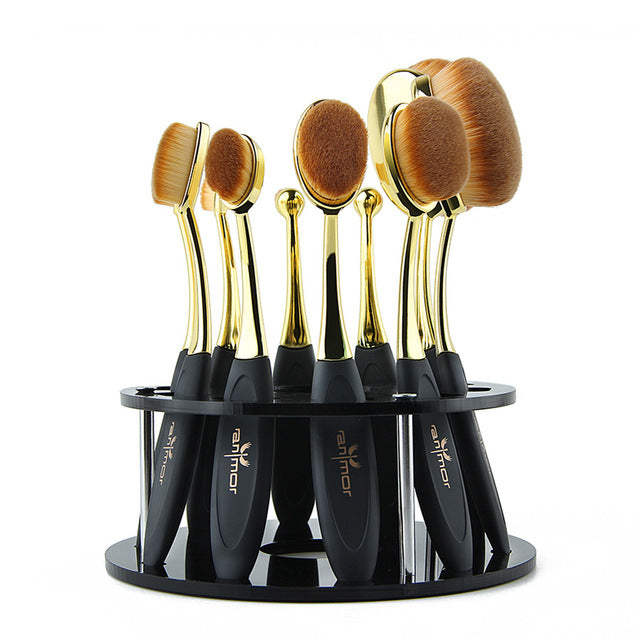 10 Piece Oval Brush Set